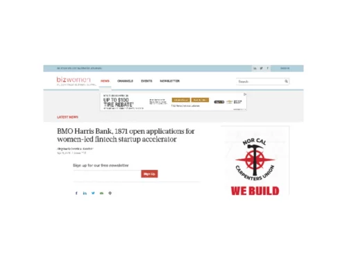 BMO Harris Bank, 1871 open applications for women-led fintech startup accelerator
