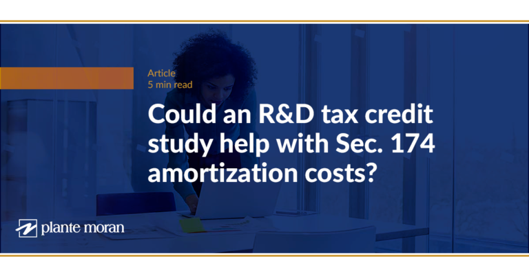 An R&D tax credit study could help reduce the tax impact of Section 174